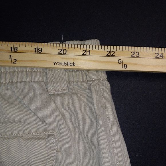Harbor Bay Pants Mens Tag Size XL/28 (Measures Inseam 26") Khaki Elastic Waist - Picture 14 of 16